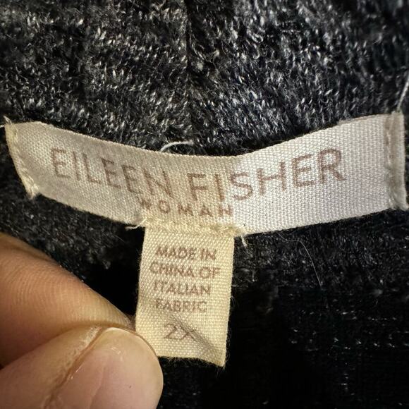 Eileen Fisher Terrazzo Stretch Ripple Jacket Black Gray Women Full Zip Size 2X - Picture 8 of 8